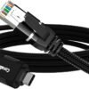 USB C to Ethernet Cable 2 FT, USB Type C to RJ45 Nylon Braided Cord, Gigabit Directly Connected, USB-C to Network Internet Adapter, Compatible with MacBook Pro, iPad Pro, Smartphone, Laptop, PC