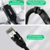 USB C to Ethernet Cable 2 FT, USB Type C to RJ45 Nylon Braided Cord, Gigabit Directly Connected, USB-C to Network Internet Adapter, Compatible with MacBook Pro, iPad Pro, Smartphone, Laptop, PC