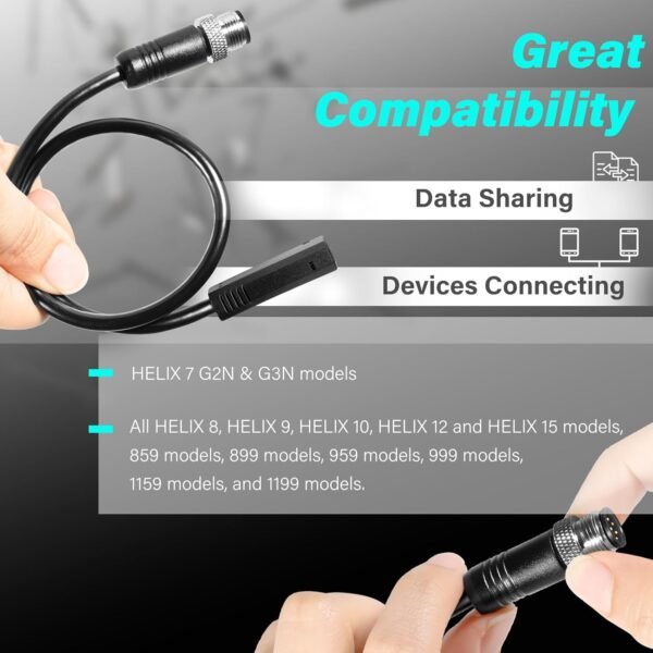 720074-12 AS EC QDE 12 Ethernet Adapter Cable, Black Replace for Humminbird Compatible with Helix 7 G2N & G3N Models, All Helix 8, Helix 9, Helix 10, Helix 12 and Helix 15 Models