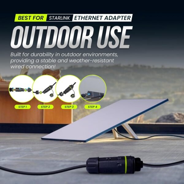 71XQEhQNEML._AC_SL1500_.jpg Starlink Ethernet Adapter Gen 3/Mini with Waterproof Kit Plug-and-Play RJ45 Female Connector for Wired Ethernet, 24AWG, Compatible with Starlink Gen 3 & Mini Dishes, Supports Cat6+ Cables