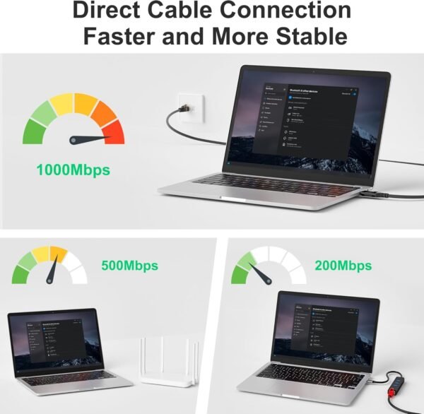 71YOvAPFDJL._AC_SL1500_.jpg USB to Ethernet Cable 6 FT, USB 3.0 Type A to RJ45 Cable, USB to Network Internet LAN Adapter, Gigabit, Directly Connected, Aluminum, Braided, Compatible with Laptop, PC, Switch and More