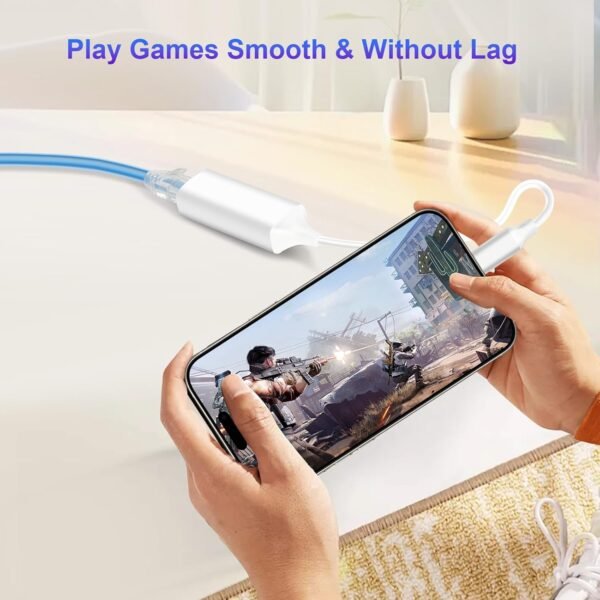 [MFi Certified] Lightning to Ethernet Adapter, 100Mbps Lightning to RJ45 Ethernet LAN Network Adapter, Compatible for i-Phone 14/13/12/11/i-Pad/i-Pod, Plug and Play (Non-POE)