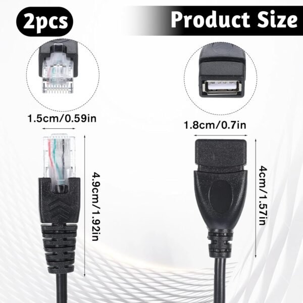 2 PCS USB to Ethernet Adapter, Ethernets to USB Adapter USBs to Rj45 Ethernets Adapters Female Converter USBs to Ethernetes Cable Connector Network Adaptors for Camera with Network Function