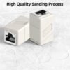 RJ45 Coupler, 2 Pack Ethernet Adapters Female to Female, 8-Pin Modular Straight Through, Network Connectors for Cat8/Cat7/Cat6/Cat6a/Cat5e/Cat5 Ethernet Cable (White)
