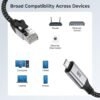 Cable Matters Plug & Play Braided USB C to Ethernet Cable - 6ft, Gigabit Ethernet to USB C Cable, Thunderbolt 4/5 Compatible, Ideal for MacBook, iPad Pro, XPS, Surface Pro