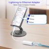 [MFi Certified] Lightning to Ethernet Adapter, 100Mbps Lightning to RJ45 Ethernet LAN Network Adapter, Compatible for i-Phone 14/13/12/11/i-Pad/i-Pod, Plug and Play (Non-POE)