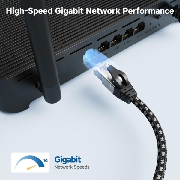 Cable Matters Plug & Play Braided USB C to Ethernet Cable - 6ft, Gigabit Ethernet to USB C Cable, Thunderbolt 4/5 Compatible, Ideal for MacBook, iPad Pro, XPS, Surface Pro