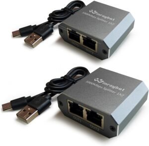 ethernet Splitter 1 to 2,Ethernet hub 2 Port Network LAN ethernet Splitter 1 to 2,Ethernet hub 2 Port Network LAN Adapter, 1000Mbps Network LAN Adapter for Cat 5/6/7/8 Cable, (2Pack*1GB Network Cable Splitter)
