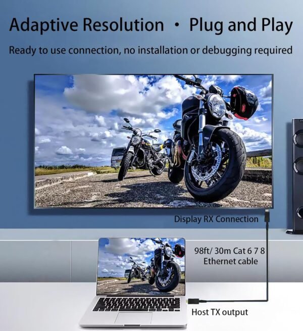 71zfltK4GUL._SL1500_.jpg Hdmi Extender Over Ethernet Cat 5e/ 6 Cable, HDMI to RJ45 Ethernet Network Converter, Support Audio Video 1080P UP to 98FT(30m), Suitable for HDTV, PS3 4, Projector, Monitor (NOTE: Used in Pairs)