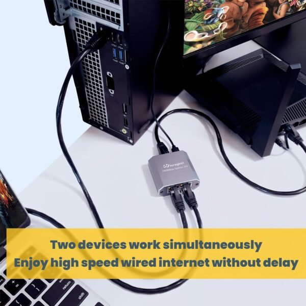 81D0wM1CaOL._AC_SL1500_.jpg ethernet Splitter 1 to 2,Ethernet hub 2 Port Network LAN Adapter, 1000Mbps Network LAN Adapter for Cat 5/6/7/8 Cable, (2Pack*1GB Network Cable Splitter)