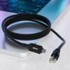 USB C to Ethernet Cable 2 FT, USB Type C to RJ45 Nylon Braided Cord, Gigabit Directly Connected, USB-C to Network Internet Adapter, Compatible with MacBook Pro, iPad Pro, Smartphone, Laptop, PC