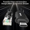 USB C to Ethernet Cable 2 FT, USB Type C to RJ45 Nylon Braided Cord, Gigabit Directly Connected, USB-C to Network Internet Adapter, Compatible with MacBook Pro, iPad Pro, Smartphone, Laptop, PC